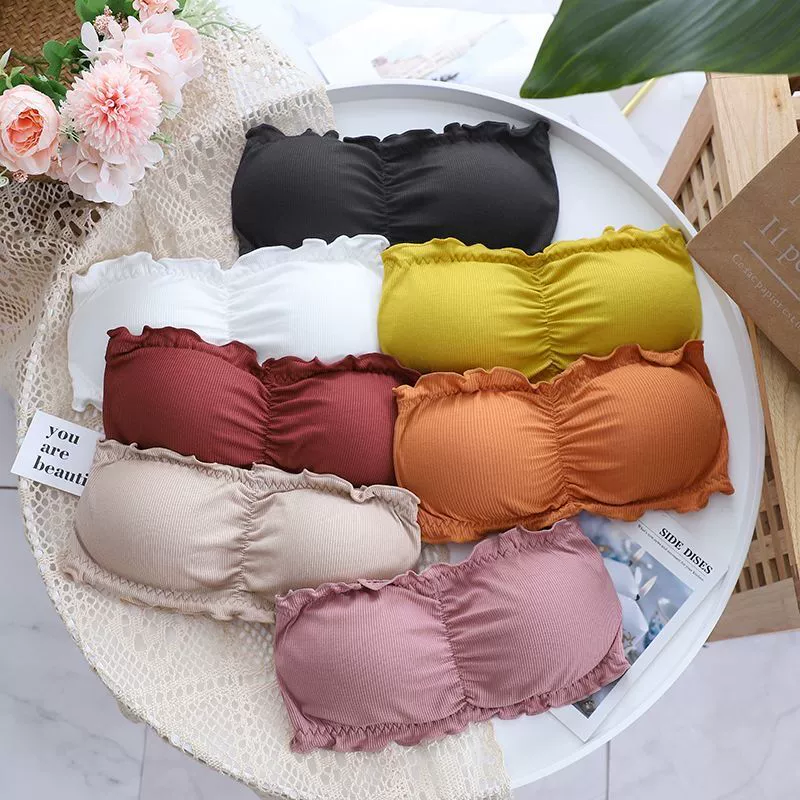 New Thread Beauty Back Нижнее белье Женское без бретелек с пряжкой на спине Без стальных колец Бюстгальтер Студенческий цельный без бретелек Обертывание груди для девочек