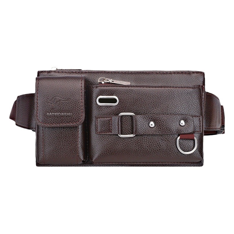 Men's bag fashion sports waist bag multi-functional messenger bag personalized riding chest bag large capacity PVC mobile phone storage bag