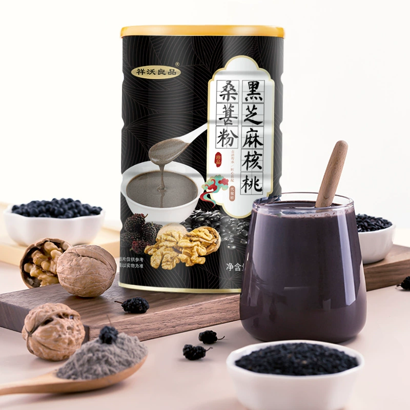 Черная паста из кунжуна консервированное готовое к употреблению утреннее Black sesame walnut mulberry powder 500 г добавленный сахар порошок заменитель питания оптом