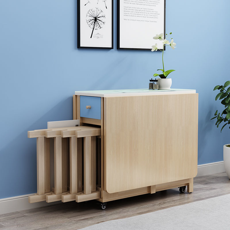 Folding Dining Table Small Apartment Household Removable Wheeled Telescopic Multifunctional Dining Table and Chair Combination Simple Table Dining Table Folding Dining Table Small Apartment Household Removable Wheeled Telescopic Multifunctional Dining Table and Chair Combination Simple Table Dining Table