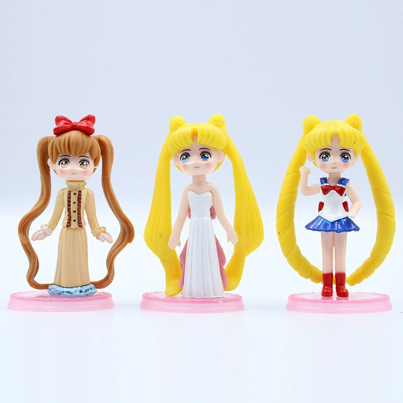 [6款美女战士玩具手办 卡通冰月公仔模型烘焙装饰蛋糕摆件带底座]