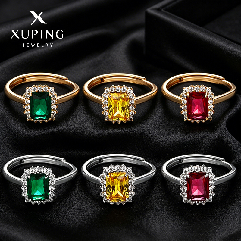 Xuping imitación de la serie Cuadrado temperamento elegante retro anillo femenino nicho lujoso ligero anillo abierto