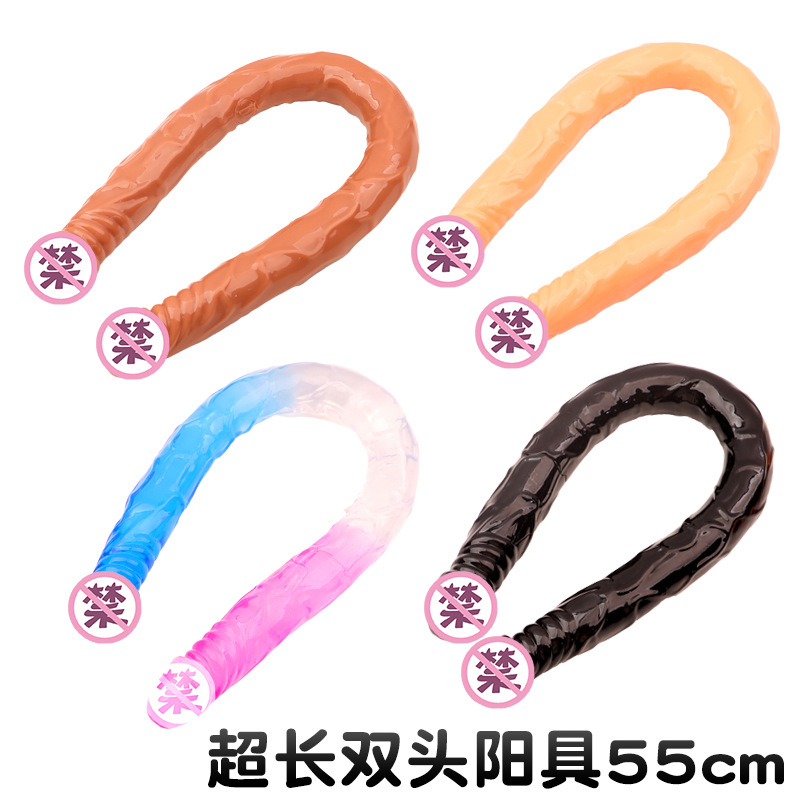 Double-Headed TPE Dildo 55cm Transparent Crystal Dual-Ended Design — detail image 10
