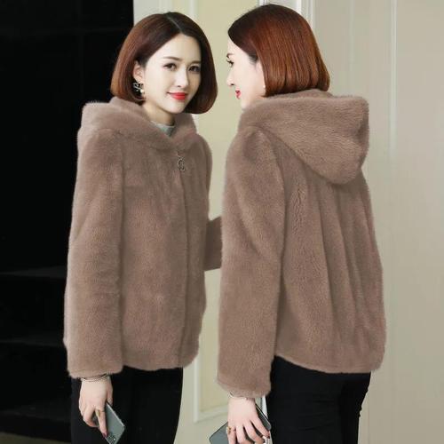 Thick Fleece lined coral hoodie women's winter double-sided plush zip-up jacket open sweater zippered puffer jacket