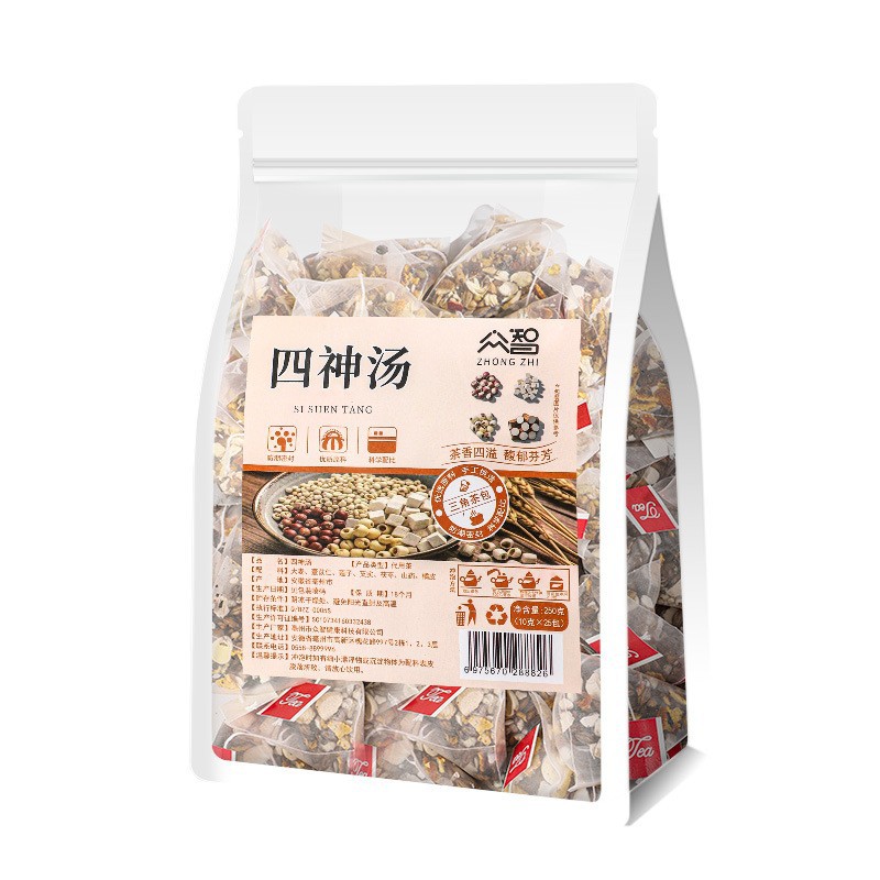 Zhongzhi 三角バッグ 25 パック/バッグ桃ウーロン茶四神スープ雪梨茶竹杖草根ジャスミン緑茶ドロップシッピング