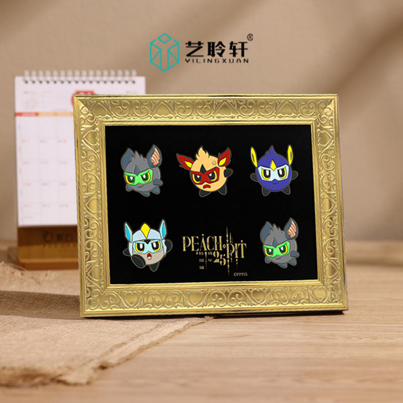 Customized Imitation Metal Texture Badge Photo Frame with Ps Foam and Gold Stamping Process, Empty Frame, Gold High-End Badge Display Stand Customized Imitation Metal Texture Badge Photo Frame with Ps Foam and Gold Stamping Process, Empty Frame, Gold High-End Badge Display Stand