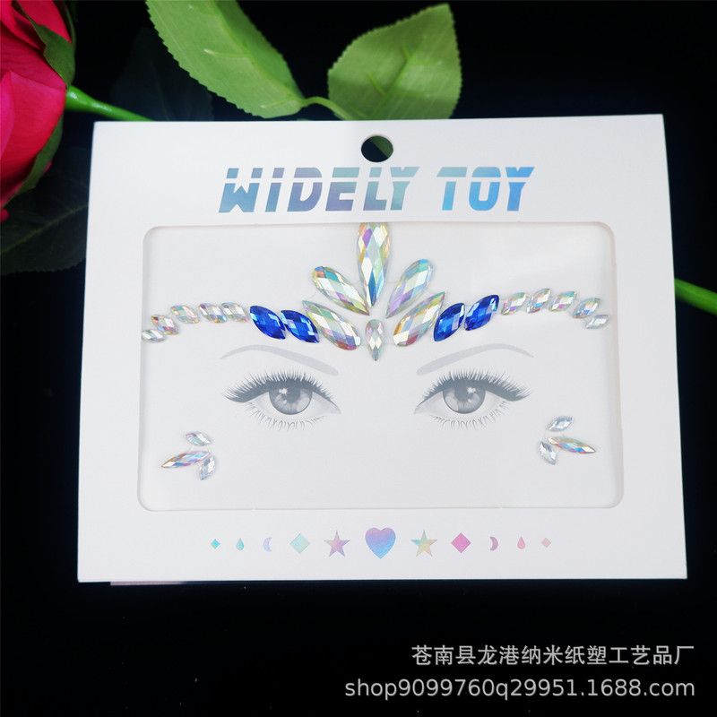 Halloween New Acrylic face sticker Diamond Tattoo Diamond face sticker Rhinestone face sticker Resin