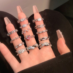 新款小眾設計極簡麻花氣質開口戒指冷淡風個性百搭開口ins食指戒