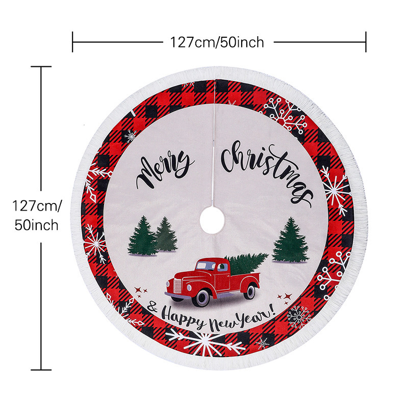 Yeni püskül keten parti Noel araba ağaç etek dekorasyonu_voghion.com