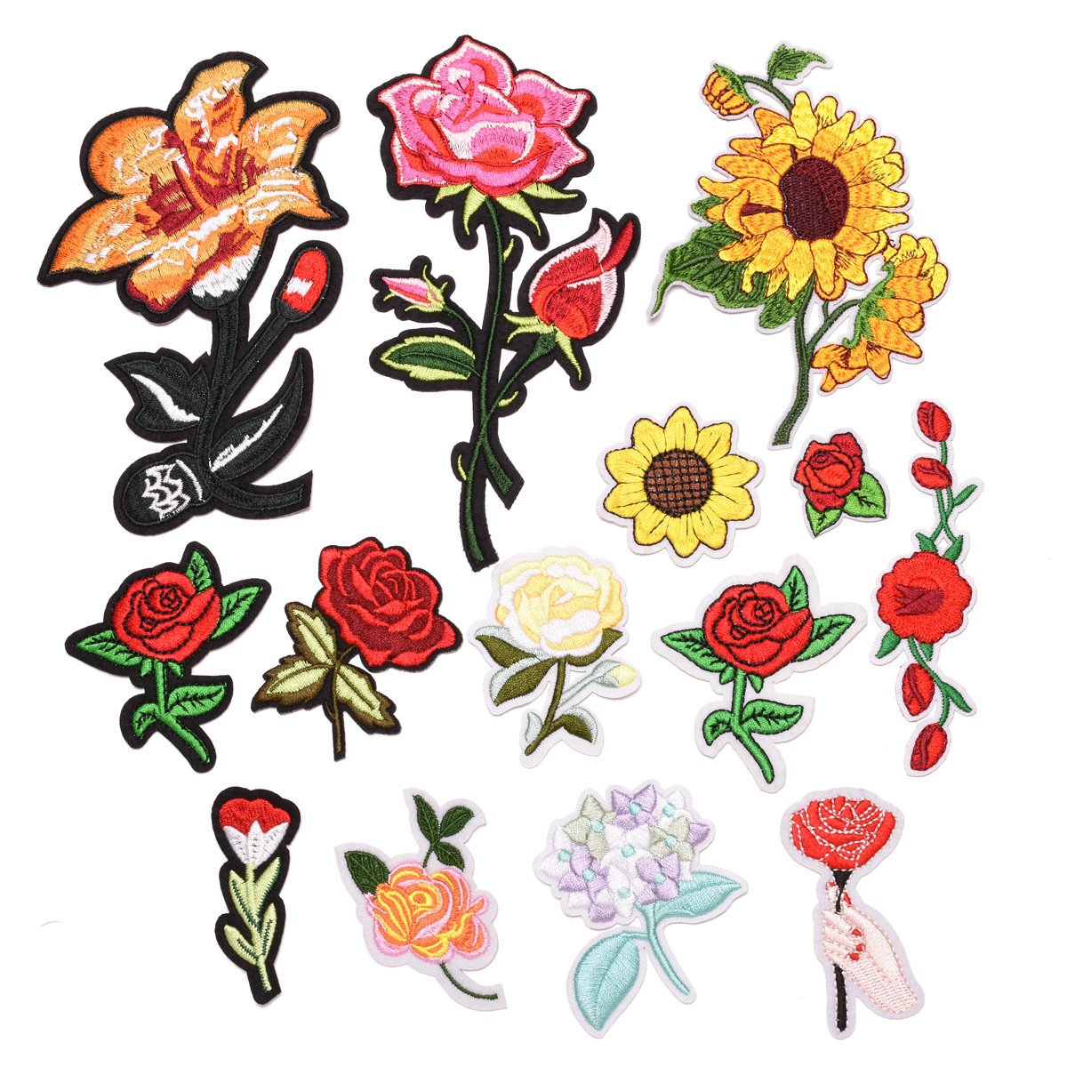 embroidery cloth sticker rose plum blossom sunflower series clothing accessories sticker shoe bag accessories patch sticker
