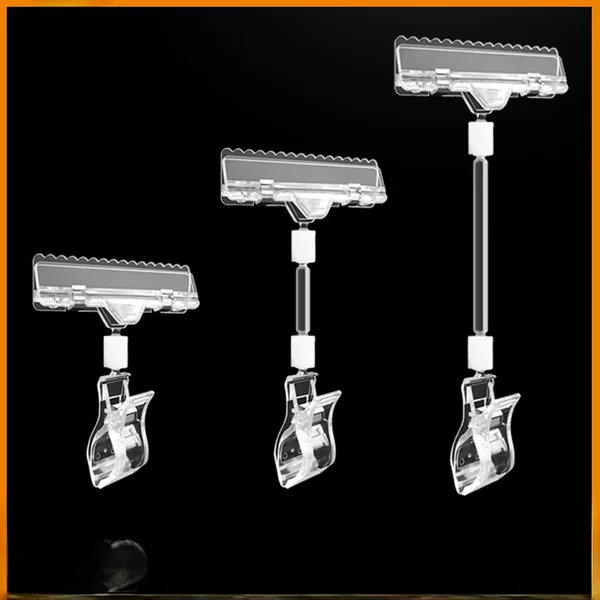 POP advertising clip transparent universal clip explosive sticker price tag bracket Crystal clip double price clip display card