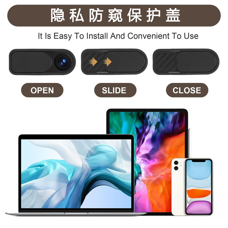 Camera Cover Sticker to Prevent Hackers from Peeking, Sliding Cover Privacy Sticker for Mobile Phones and Tablets, Front Lens Protective Cover