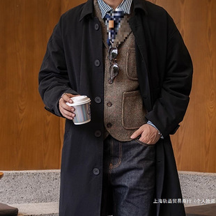 Uncle Gu's Balma Ken American Casual Retro Workwear Windbreaker Mid-Length Over-The-Knee Loose Single Row