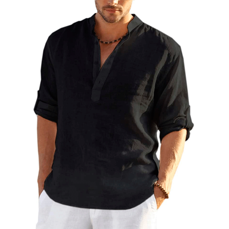 Men's Solid Color Simple Style V Neck Short Sleeve Loose Men's Tops display picture 10