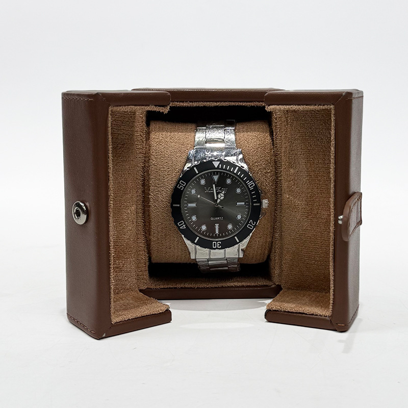 Watch Storage Box Portable Watch Box Pu One-Position Watch Box Dust-Proof and Drop-Proof Double-Open Mechanical Watch Travel Watch Bag Ready for Sale