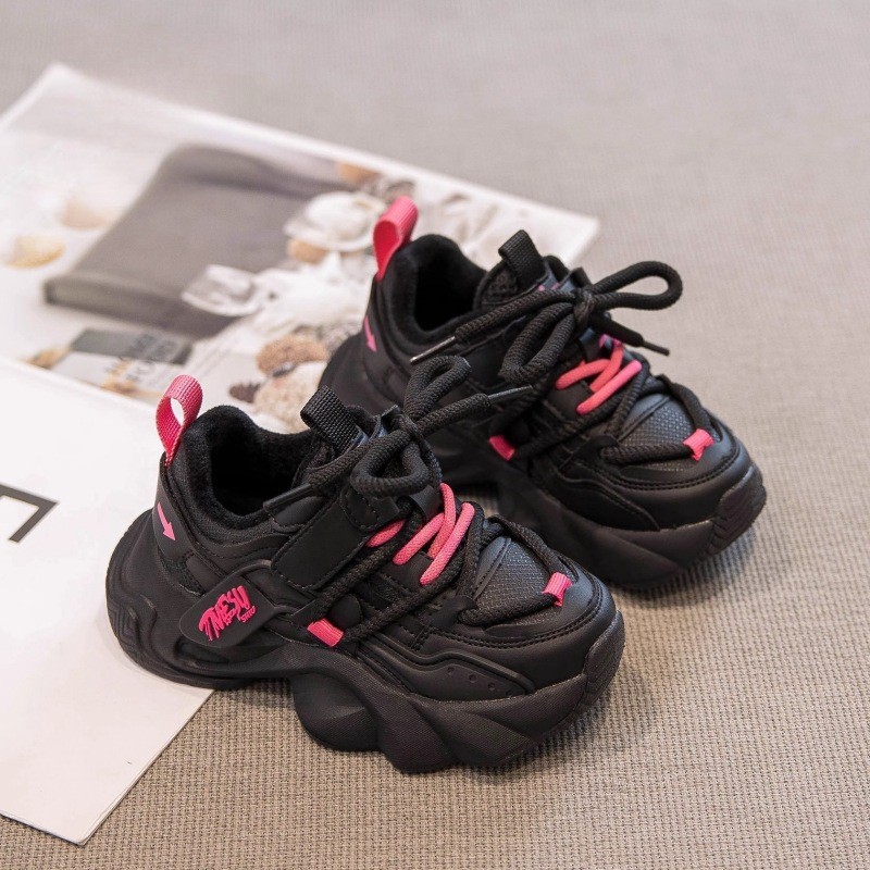 Zapatos deportivos de niñas 2025 nuevo otoño y invierno para niños con zapatos de terciopelo para niñas zapatos de algodón zapatos casuales para niños grandes
