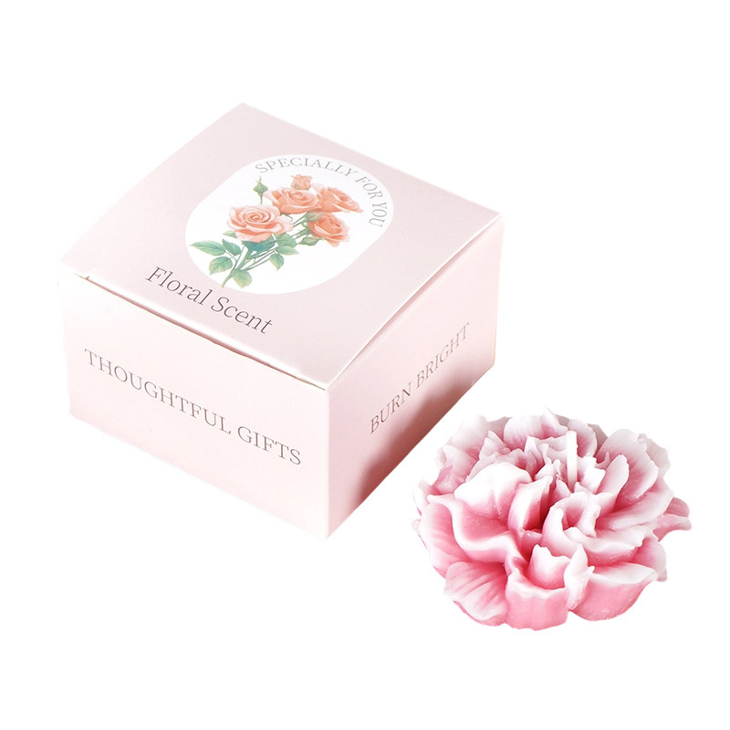 Wedding accompaniment gift box creative shape carnation flower scented candle ornament birthday gift girl atmosphere sense