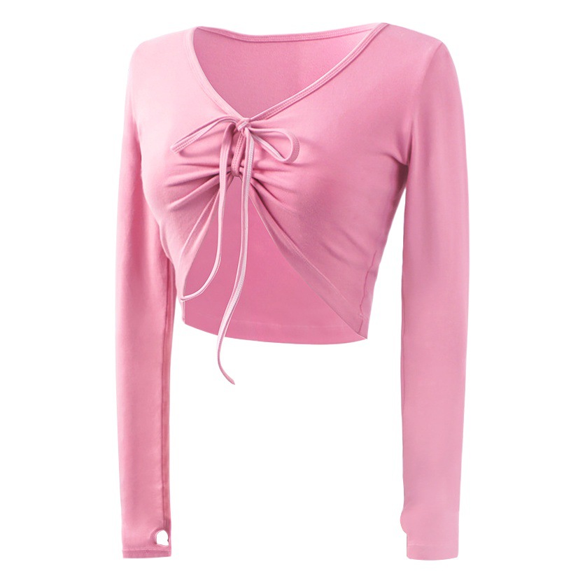 Ropa de baile moderno para adultos con cordón de manga larga superior ropa de práctica de ballet ropa de cuerpo de abrigo ropa de cuerpo de examen de arte femenino
