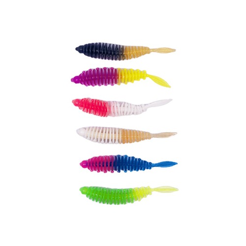 Double Color Root Fishing Needle Tail Soft Worm Bait 5.5cm 1.2g Light/Wobble Worm Soft Lure Thread Worm Bionic Soft Fish