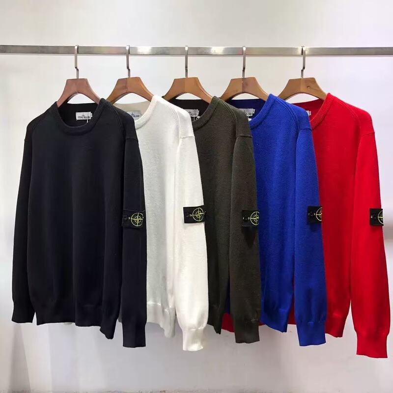Stonesland Stone Island Zip-Up Stand Collar Knit Sweater Versatile Simple Unisex Couple's Outfit Stonesland Stone Island Zip-Up Stand Collar Knit Sweater Versatile Simple Unisex Couple's Outfit