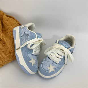 Thick-soled low-top board shoes for female students 2024 new star canvas shoes Korean-style versatile casual women's shoes far wave 1211