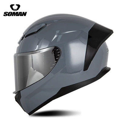 Seasons Motorcycle Riding Electric Car, Motosiklet kaskı (dəbilqə) - cement-gray-with-silver-plating-s