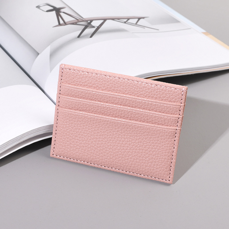 Bolsa de tarjeta de cuero de cepillo anti-desmagnetización de punto transfronterizo, bolsa de tarjeta RFID de gran capacidad de posición de tarjeta múltiple portátil creativa de cuero de la pu