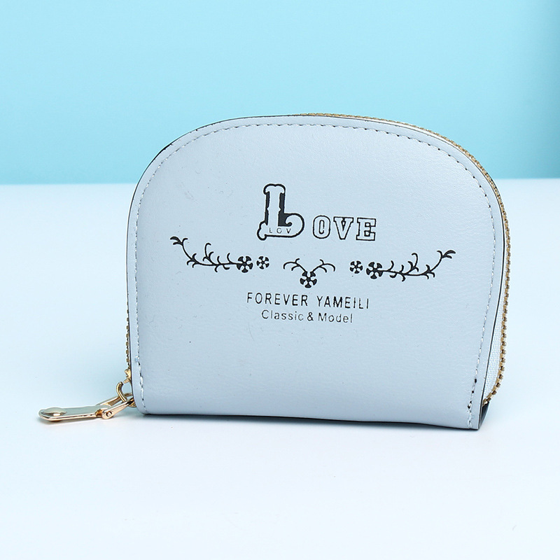 Cartera corta 2023 nueva moda de moda simple multi-Tarjeta semi-redondo tarjeta bolsa de mano con mini bolso de las mujeres