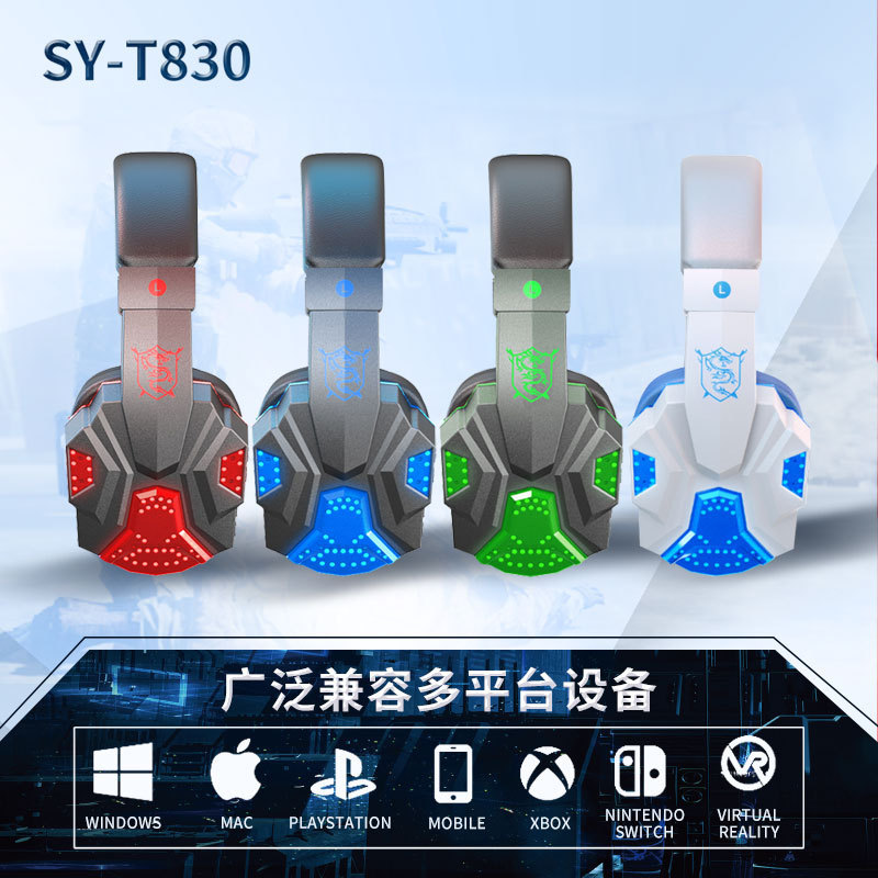 Auriculares explosivos transfronterizos, auriculares para juegos de juegos de computadora, auriculares Bluetooth inalámbricos luminosos para portátiles, stock