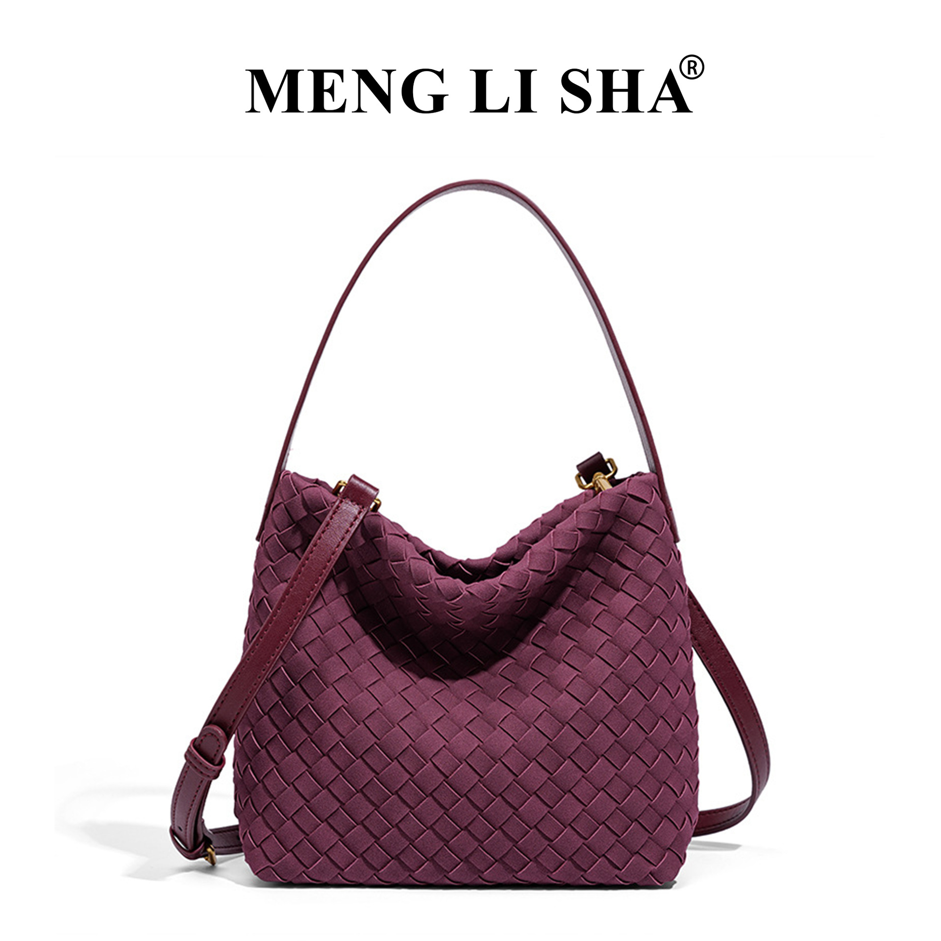 Women's 2026 New Luxury Woven Bucket Bag - Versatile Commuter European & American Fashion Shoulder Crossbody Tote Bag - Thumbnail 6