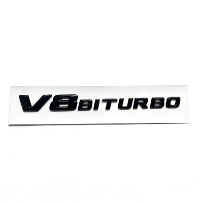 G63 S65 Fender V12 – Car logo - v8-biturbo-bright-black-one-convex-surface