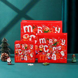 2023 New Factory Direct Sales Christmas Gift Bag Cartoon Gift Box Packaging Portable Christmas Eve Candy Paper Bag