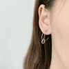 Universal fashionable earrings, silver 925 sample, Korean style, bright catchy style