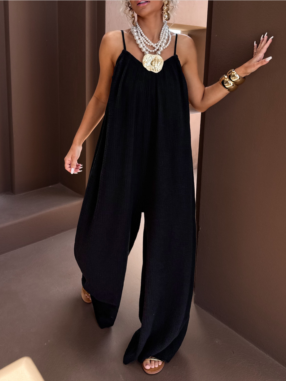 2026 transfronterizo Amazon AliExpress nuevo abrigo de cabina de damas con la espalda descubierta ropa casera suelta combinación de pantalones image 8