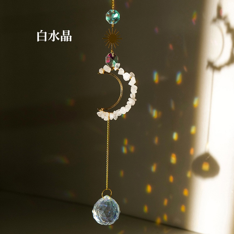 화이트 크리스탈 자갈 달 바람 차임