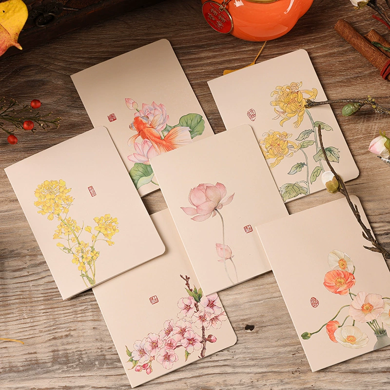 Поздравительная открытка с чернилами и чернилами ветра благословение креативная китайская старинная карта ретро открытка поздравительная открытка подарок на день рождения рукописная открытка