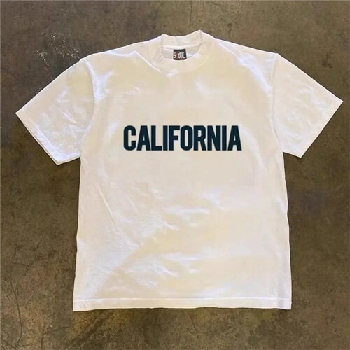 Women's street style short-sleeved clothing tt collar Gatorade vacation casual men's o-printed shirt cotton shirt retro