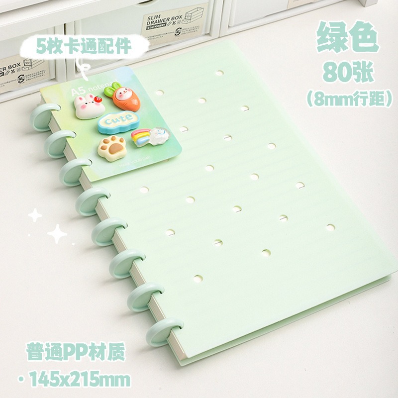 A5 agujero de botón de hongos en stock DIY reemplazable página interior cuadernos personalizados de estudiantes de clase al por mayor image 13