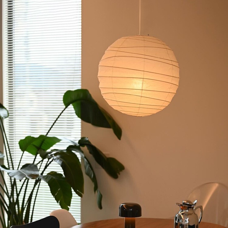 Song Style Aesthetic Round Ball Xuan Paper Chandelier Restaurant Bedroom Noguchi Yong Folding Paper Lamp Japanese Style Quiet Style Homestay Living Room