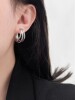 Design earrings, advanced fashionable accessory, silver 925 sample, trend of season, 2022 collection, city style, light luxury style