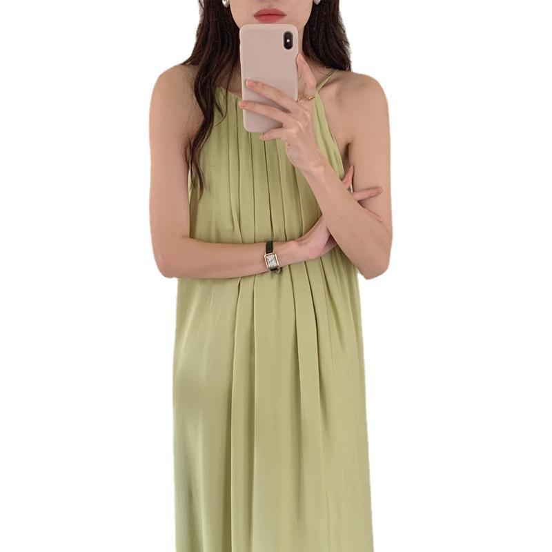 Summer design solid long slip dress sleevless