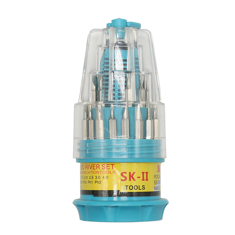 Juego de destornilladores multifuncionales 31 en 1 para reparación y desmontaje de teléfonos móviles, juego de destornilladores en forma de cruz, personalizable.