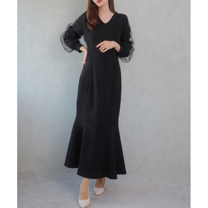 2026 Spring New V-Neck Long Slimming Mermaid Dress