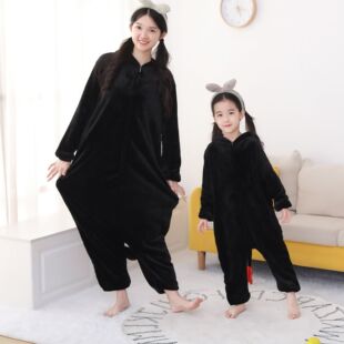 Cartoon animal conjoined autumn and winter flannel dragon animal pajamas toilet parent-child home clothes wholesale a generation of hair