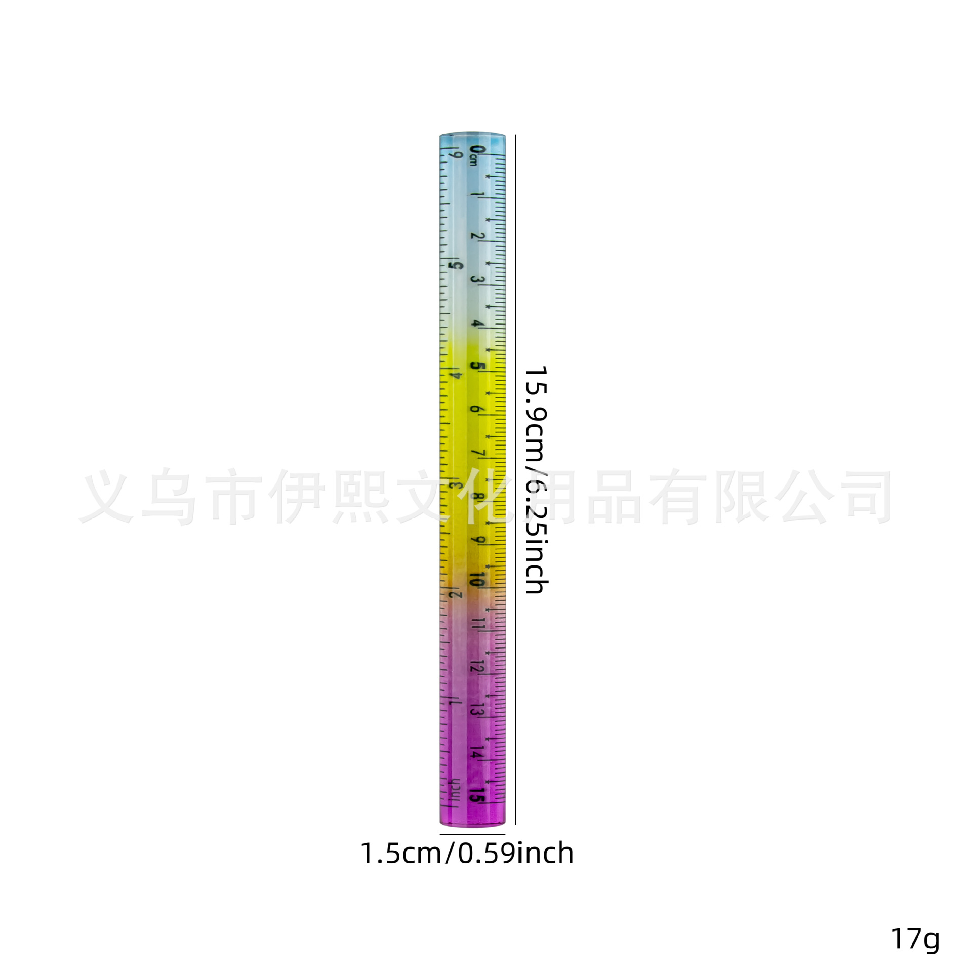 跨境 炫彩半圆尺棱形尺亚克力直尺多规格高颜值 绘图测量厂家直销