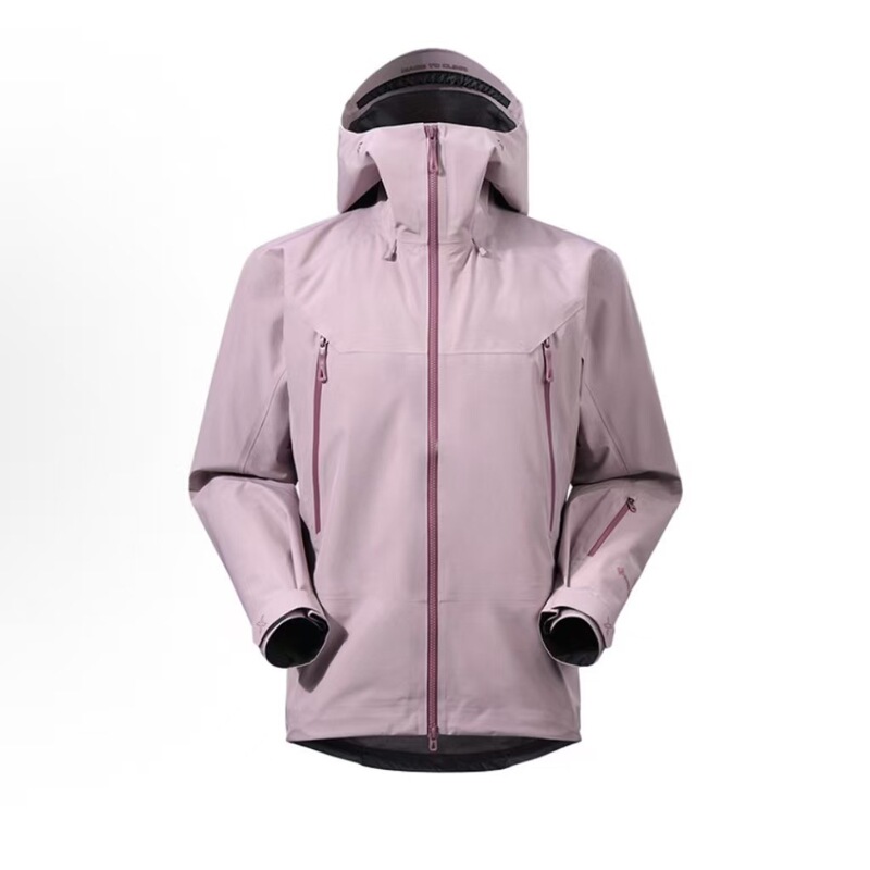 Taizhou Sunstone MONTX hard shell hooded outdoor jacket in the same style, available in Cloud Pink and Sand Brown