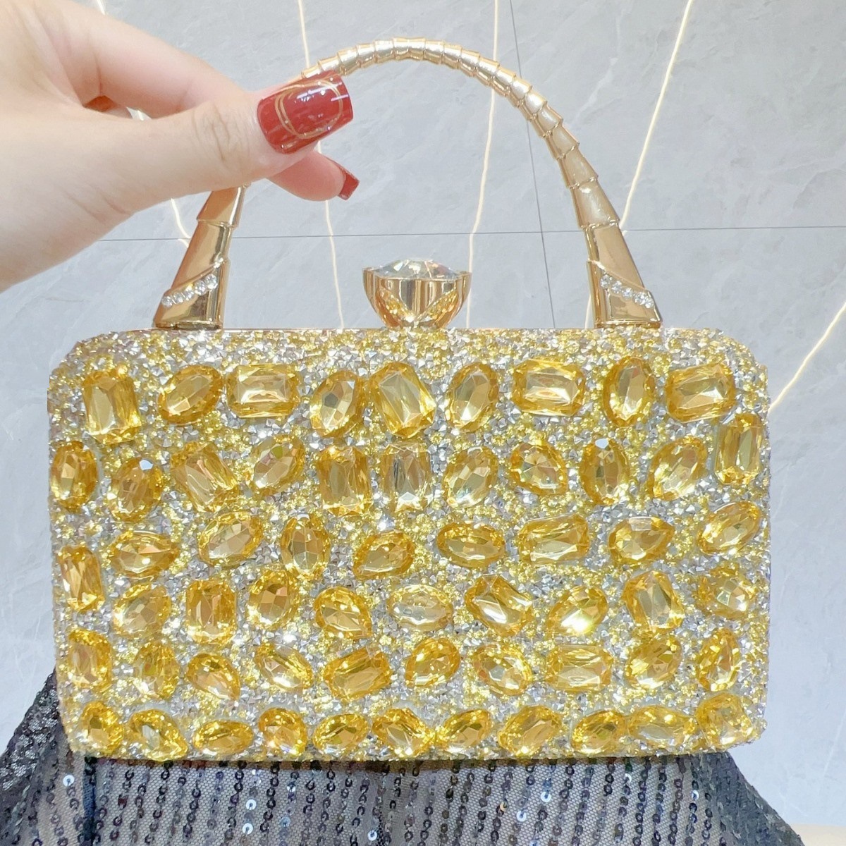New Cross-Border Banquet Handbag For Women, Luxury Hand-Carry Crossbody Shoulder Bag, Sparkling Full-Diamond Evening Bag - Thumbnail 8