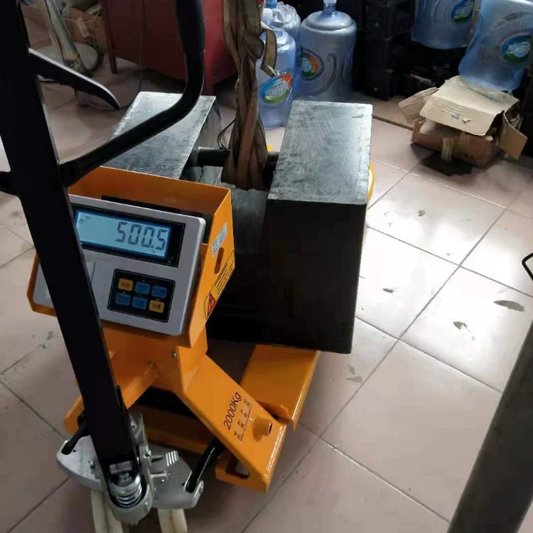 1,5 тонны данных печати электронных весов вилочных погрузчиков ручное перемещение весов вилочных погрузчиков 2000 кг мобильный вилочный погрузчик