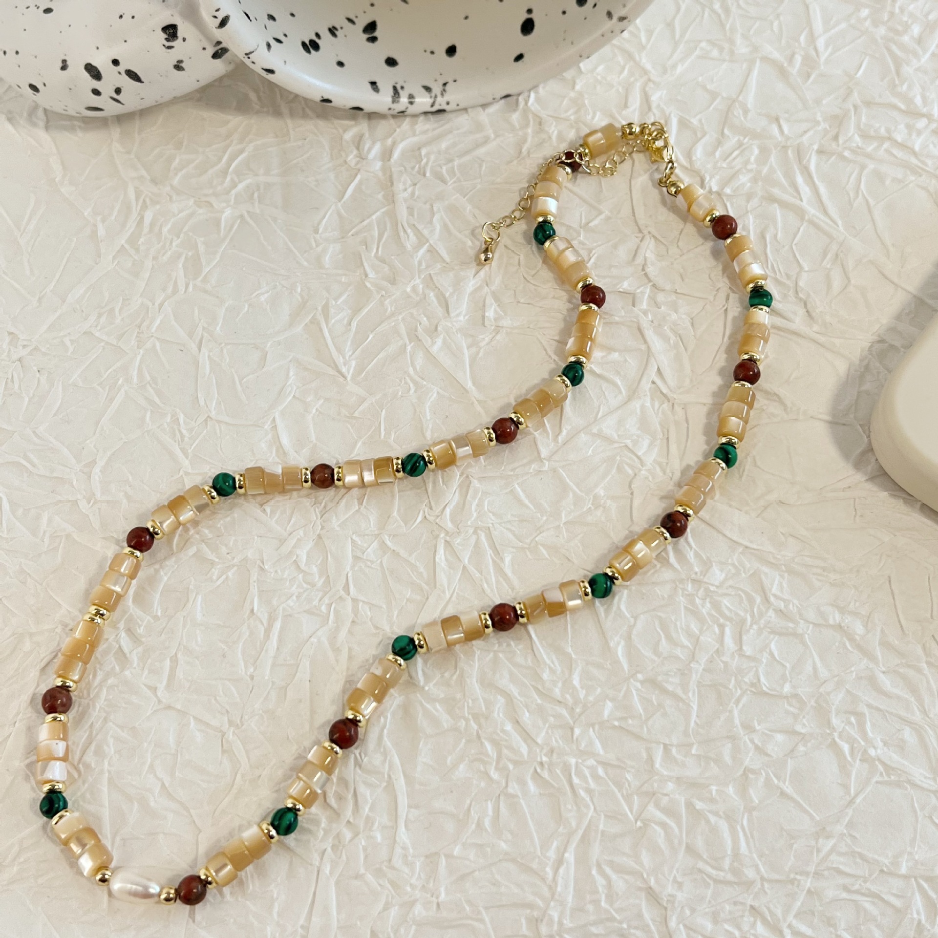 Plating Design Simple Style Geometric Freshwater Pearl Shell Plating 14K Gold Plated Women's Necklace