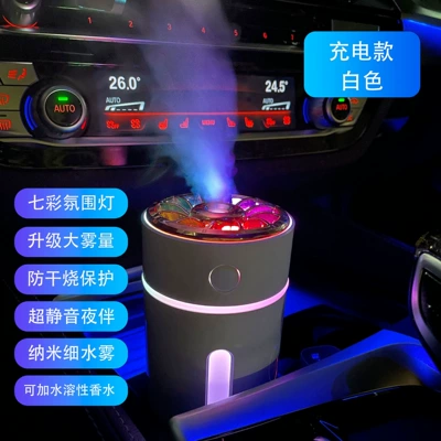 Car Humidifier, Air Purifier, Atomizing Hava təmizləyiciləri - rechargeable-model-white-5-bottles-of-aromatherapy-6-filters